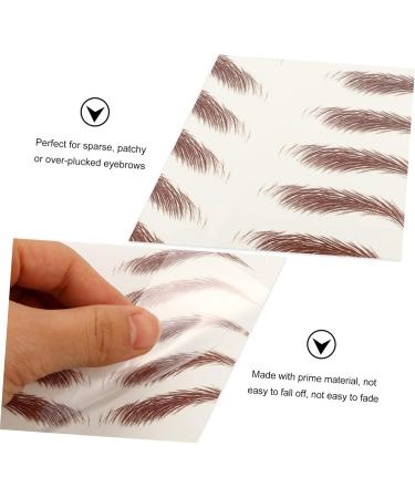 DRESSOOS 4 Sheets Waterproof Eyebrow Stickers Fake Eyebrow Stickers 4d Transfer Stickers Cosmetic 6d Make up 21x14.8cm Brown - Buy Online on GoSupps.com