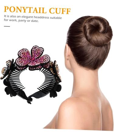 FRCOLOR Glitter Hair Accessories Ball Head Twist Clamp Miss Bracket The Flowers Leather Rhinestone Hair Clip - Buy Online on GoSupps.com