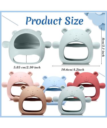 5 Pack Bear Baby Teething Toys for Babies 0-12 Months - Silicone Teethers for Anti-Dropping & Sucking Needs (Bright Colors) - Buy Online on GoSupps.com