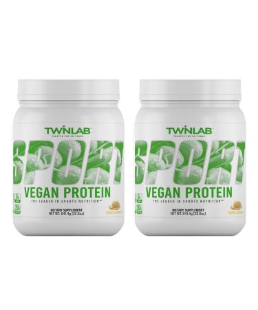 Twinlab Sport Vegan Protein - Organic Protein Powder Made from Pea Protein Rice Protein Chia Seed & Flaxseed - Vanilla 22.60 oz 20 Servings (Pack of 2)