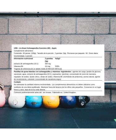 USN Liv.Smart Ashwagandha Gummies (60 gummies) Pomme - Vitamines min raux et sant - Herbes Pomme 1 unit (Lot de 60) - Buy Online on GoSupps.com