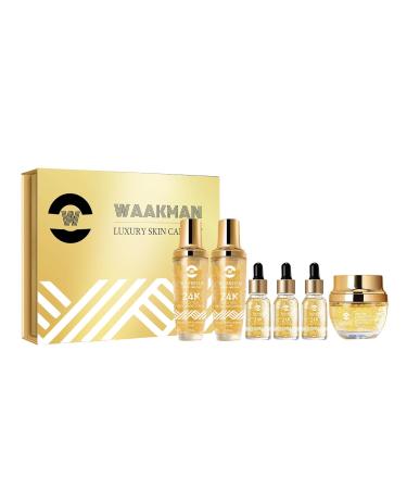 Luxury 24K Gold Anti-Aging Moisturizing Skincare Set | Nourishing Toner Facial Cream & Serum for Radiant Skin - Buy Online on GoSupps.com