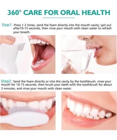 Teeth Whitening Foam Toothpaste | Baking Soda Stain Removal | Spearmint Whitening Mousse - Buy Internationally - Buy Online on GoSupps.com