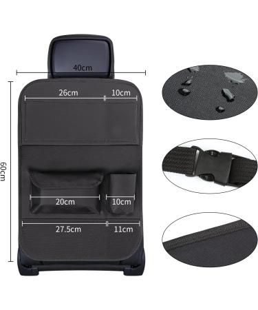 Erwey Auto Backrage Protection - 2PCs Waterproof Car Seat Organizer with Tablet/Phone Storage & Multiple Pockets - Black 610D Oxford - Buy Online on GoSupps.com