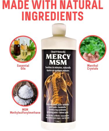 Cloud 9 Naturally Mercy MSM Pain Relief Cream (Soothes in Minutes) - 1 Litre - Buy Online on GoSupps.com