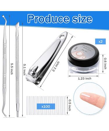 Ingrown Toenail Correction Kit - 103 Pack with 100 Corrector Strips, File, Lifter, and Clippers for Men and Women - Foot Care Solution - Buy Online on GoSupps.com