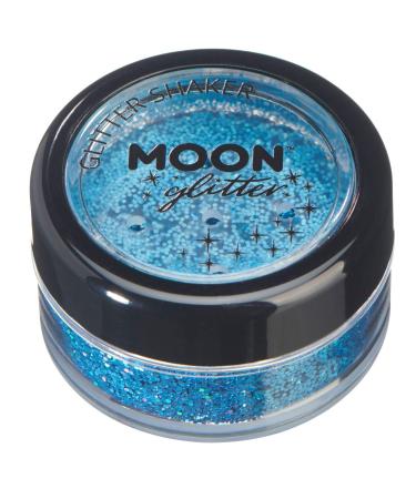 Holographic Glitter Shakers by Moon Glitter - Blue - Cosmetic Festival Makeup Glitter for Face Body Nails Hair Lips - 5g