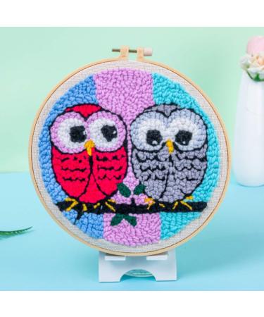Maydear Punch Needle Starter Kit - Owl Couple Design | Beginner Cartoon Rug Hooking Set with Embroidery Pen and Hoop - Buy Online on GoSupps.com