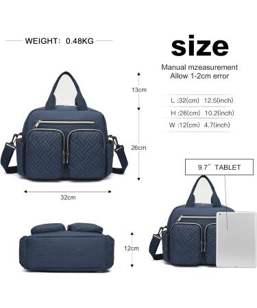 Kono Large Weekender Travel Nappy Tote Bag - Stylish Convertible Messenger for Mom and Dad with Insulated Pockets - Navy - Buy Online on GoSupps.com