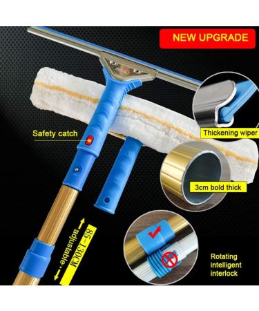 KOHARA Telescoping High Window Cleaner Titanium Alloy Multifunctional Window Cleaning Telescopic Rod Photovoltaic Panel Cleaning Brush Tool 4M - Buy Online on GoSupps.com