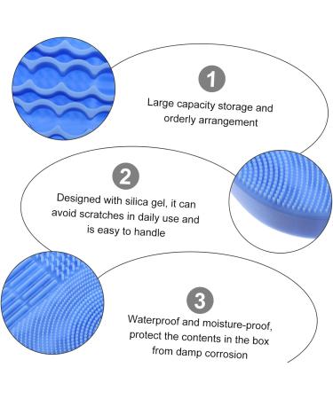 FRCOLOR Silicone Scrubbers 2 1 Makeup Brush Holder Silicone Facial Scrubber Brush Scrubber Cosmetic Brush Cleaning Mat Makeup Cleaner Mat Makeup Brush Drying Holder Silica Gel Bracket 11x10cm Blue - Buy Online on GoSupps.com
