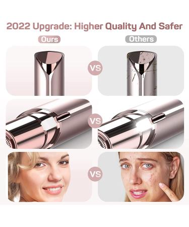 Gurelax Facial Hair Removal for Women - Rechargeable Painless Electric Razor with 2 Replacement Heads in Rose Gold - Buy Online on GoSupps.com