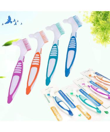 SunshineFace 4-Pack Denture Cleaning Brushes - Double Sided Ergonomic Handle for Effective Dental Care - Buy Online on GoSupps.com