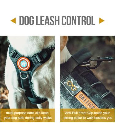 Oneigris Fire Watcher 2.0 Tactical Dog Harness | XL Black No-Pull Molle Metal Buckles Service Vest with 2 Handles - Premium 1000D Nylon - Buy Online on GoSupps.com