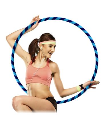 Speevers Koala Hoops for Adults and Kids - Fitness and Exercise Equipment, Workout Gymnastics Hoop and Playground Toys - Collapsible Design, Padded PE Tube with Velvet Fabric - Includes Carry Strap Blue - Blue