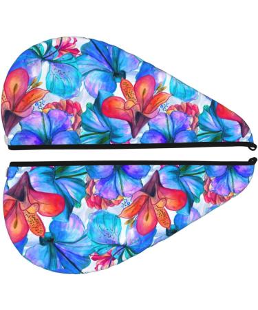 Hair Towel Wrap - Quick Drying Towel Turban with Button | Bright Flowers Design for Effortless Hair Drying - Buy Online on GoSupps.com