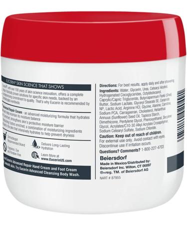 Eucerin Advanced Repair Cream - Fragrance Free 16 oz. Jar - Buy Online on GoSupps.com