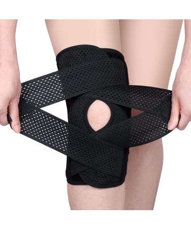 cycleacc Knee Brace for Knee Pain  Compression Knee Support with Side Stabilizers for Women and Men  Knee Pad for Meniscus Tear Relief Running  Workout Medium