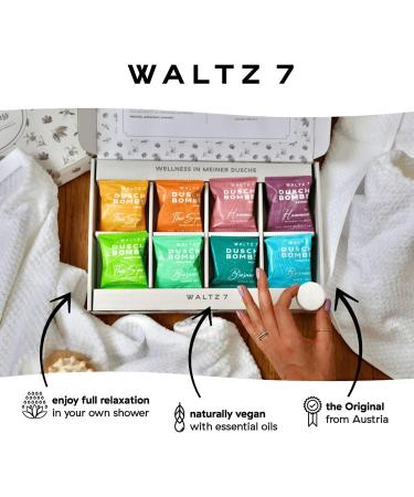 WALTZ 7 Shower Steamer Set - 16 Pieces, 8 Scents, Made in Europe with Natural Essential Oils for Aromatherapy, Stress Relief and Self Care Gift for Women, Mom, Grandma - Perfect for Birthday or Mother's Day - Buy Online on GoSupps.com