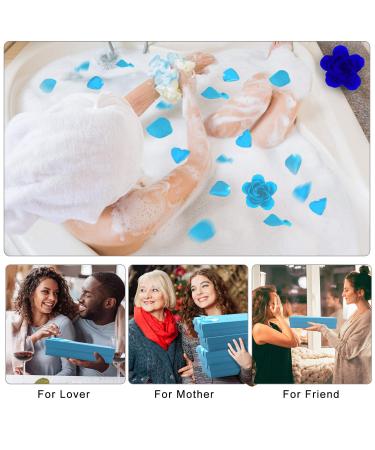 Rotumaty Floral Scented Rose Soap Set with Essential Oil and Flower Petals - Perfect Gifts for Women, Girls, Mom, Lover - Birthday, Valentine, Christmas - 12 PCS Blue - 13 Count - Buy Online on GoSupps.com