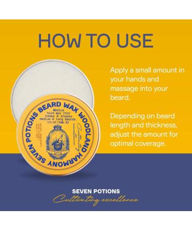 Seven Potions Woodland Harmony Beard Wax - 30 ml | Medium Hold Styling Wax for Men | All-Natural, Vegan & Cruelty-Free Formula - Buy Online on GoSupps.com