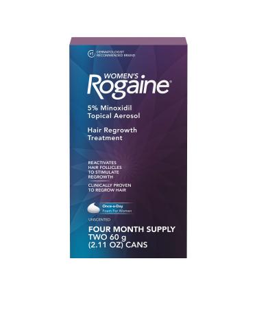 Womens Rogaine 5 Minoxidil Foam for Hair Thinning and Loss Topical Treatment for Womens Hair Regrowth 4-Month Supply Womens Rogaine 5 4 month