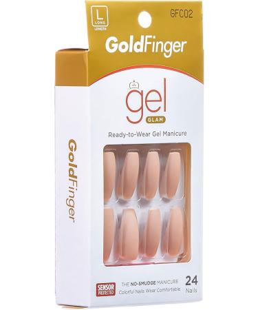 Kiss Gold Finger Gel Glam 24 Nails GFC02 NEON ORANGE by Kiss - Buy Online on GoSupps.com