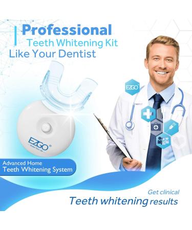 EZGO Teeth Whitening Kit with LED Light - Fast-Result Non-Sensitive Tooth Whitening Gel for Coffee and Soda Stain Removal - Blue Kit - Buy Online on GoSupps.com