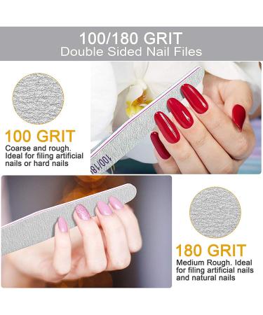 12-Pack 100/180 Grit Nail Files - Washable & Reusable Double-Sided for Gel & Acrylic Nails - Perfect for Nail Studios & Home Use - Buy Online on GoSupps.com