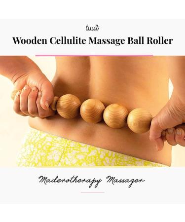 Tuuli Wooden Anti-Cellulite Massage Roller - Lymphatic Drainage Device for Belly Legs and Thighs - Buy Online on GoSupps.com
