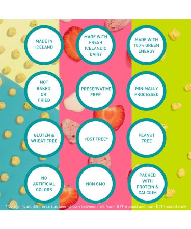 Naera Icelandic Cheese and Strawberry Skyr Crunch Snacks - 3 Flavor Variety Pack (3x 2.98 Oz) - Gluten Free Protein Snacks for Adults and Kids - Buy Online on GoSupps.com