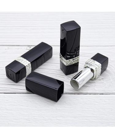 10 Pack Black Empty Lipstick Tubes DIY Lip Balm Containers - Square Tube with Lid Cap - Style B - Buy Online on GoSupps.com