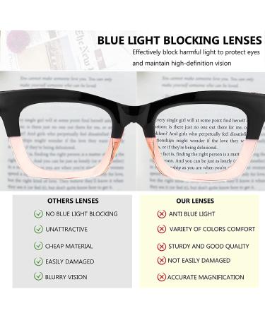 Bullabulling 3-Pack Oprah Style Spring Hinge Readers Blue Light Blocking Reading Glasses 1.5x - For Women & Men - Black/Tortoise/Blackpink - Buy Online on GoSupps.com