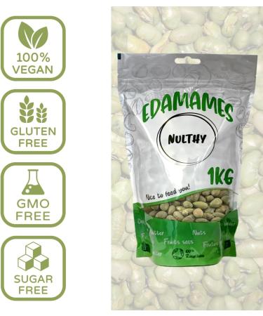 NULTHY - 1Kg Edamame Tostado - Feves Grill es Sal es Snack Sain et Riche en Prot ines Edamame Croquant Graine de Soja F ves Id al pour Collations & Ap ritifs Faible en Calories - Buy Online on GoSupps.com