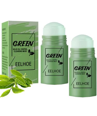 2Pack EELHOE Green Mask Stick EELHOE Mask Stick EELHOE Green Tea Mask Stick EELHOE Poreless Deep Cleanse Mask Stick Deep Cleanse Green Tea Mask Stick for Blackheads