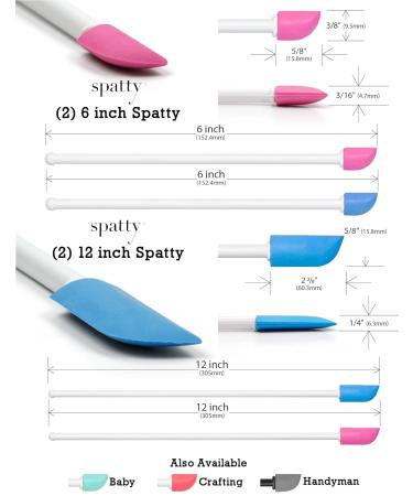 Spatty Daddy Spatula 4 Pack (Blue/Pink) - Shark Tank Mom Made - Scrapes Last Drop From Makeup Food Jars - Perfect Beauty Makeup Tool Gifts for Women - Grandma Approved - Buy Online on GoSupps.com