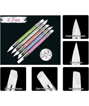 Qufiiry 5Pcs Silicone Nail Art Brush Dual Head Manicure Carving Pen Set - Buy Online on GoSupps.com