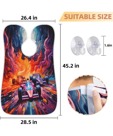Cool Race Car Beard Bib Apron - Best Beard Hair Catcher for Men | Perfect Gift for Father's Day Anniversaries & Christmas with Suction Cups - Buy Online on GoSupps.com
