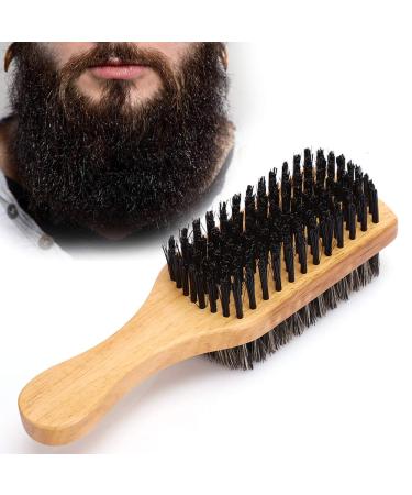 Beard Brush Double-Sided Beard Brush for Men Facial Hair Brush Multifunctional Shaving Brush (M)