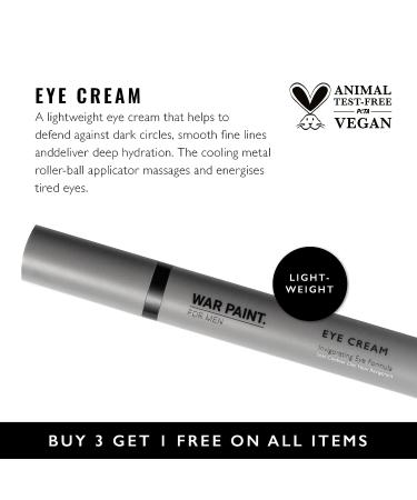 War Paint Lightweight Under Eye Cream for Men - Vegan & Cruelty-Free - 15ml - Buy Online on GoSupps.com