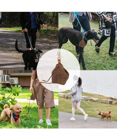Shop TMBMLPP Dog Treat Feed Bag - Brown | Clip Buckle & Shrink Pockets for Puppy Training & Travel | Perfect for Toys & Delicacies - International Shipping Available - Buy Online on GoSupps.com