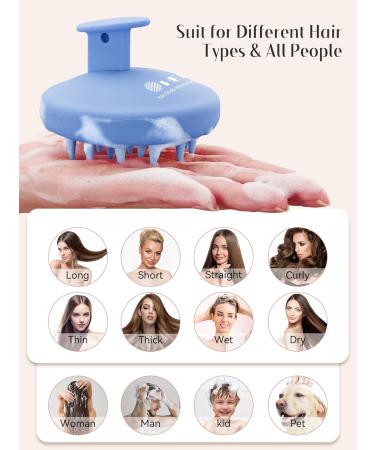 Heeta Scalp Massage Brush Silicone Hair Brush for Soft Bristle Massage | Shampoo Brush for Wet & Dry Hair - Blue - Buy Online on GoSupps.com