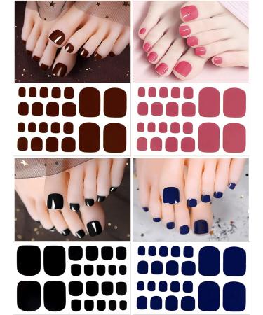 Kalolary Toenail Polish Stickers - 16 Sheets Full Cover Self Adhesive Toe Nail Art Decals for Pedicure - DIY Feet Nail Design Decorations - Buy Online on GoSupps.com