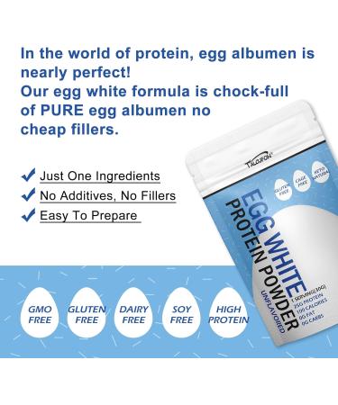 Talcufon Egg White Protein Powder 8Oz Pasteurized No Additives High Protein Gluten-Free Ideal for Baking and Cooking Unflavored 227G - Buy Online on GoSupps.com