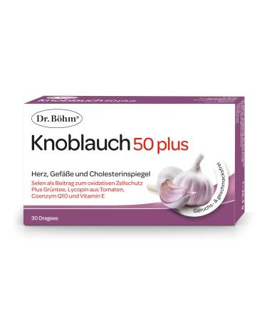 Dr.B hm garlic 50 plus 30 dragees: for heart vessels and cholesterol with garlic extract ginseng coenzyme Q10 vitamin E and selenium