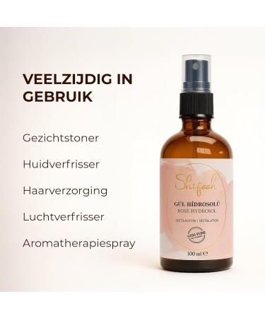 shifaah Shafaan Gul Hidrosolu Rose Hydrosol 100 Natural Rose Water Distillate Aromatic Flower Water for Facial Care Tonic Air Freshener and Aromatherapy 100 ml - Buy Online on GoSupps.com