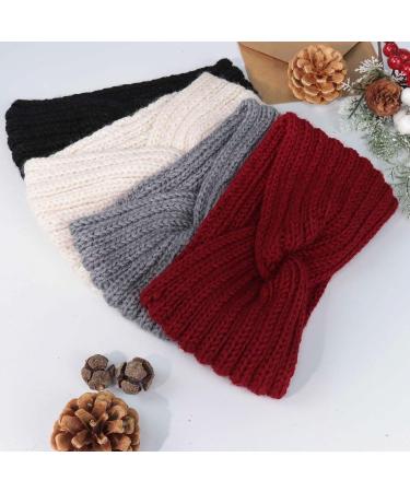 PROPOG Head Bands Adult Women Ear Muffs Women Girl Knitted Winter Headbands for Women's Hair Crochet Head Warmers Comfy Soft Ear Warmer Headband Cable Knit Head Band Warm Winter Gifts Red Beige Gray Black - Buy Online on GoSupps.com