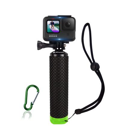 Waterproof Floating Hand Grip Compatible with GoPro Hero 11 10 9 8 7 6 5 4 3+ 2 1 Session Black Silver Camera Handler & Handle Mount Accessories Kit & Water for Water Sport and Action Cameras (Green)