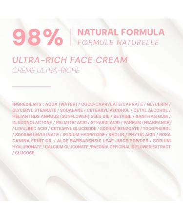 Panier des Sens Ultra Rich Face Cream | Hyaluronic Acid & Peony Extract | 99% Natural Moisturizer for Radiant Skin | Made in France - 1.7 fl oz - Buy Online on GoSupps.com