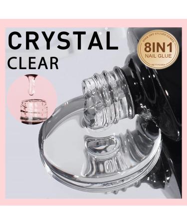 BettyCora 8 in 1 Gel Nail Glue - Super Strong Acrylic Nail Adhesive | 12ML Brush On Base Gel, Slip Solution, Strengthener, UV Nail Glue | Curing Needed - A0 Formula - Buy Online on GoSupps.com